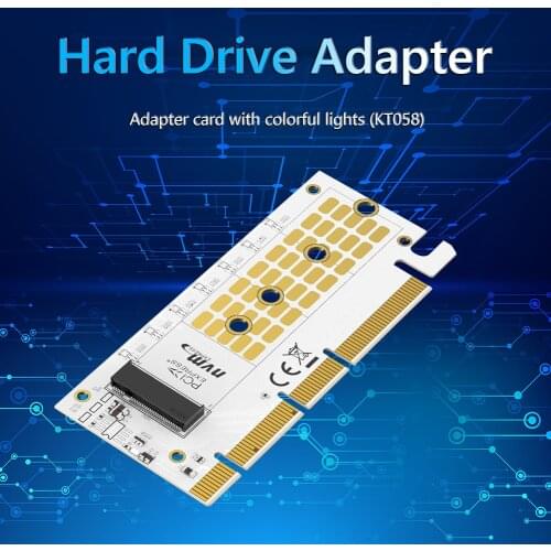 MAIWO M.2 SSD Adapter LED Expansion Card M.2 NVME to PCIE 3.0 X16 Riser Cards for WIN 7 8 10 Linux Expansion Card