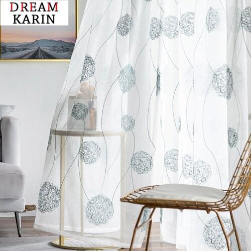 Embroidered Sheer Curtains for Living Room Bedroom Cortina Modern Bird Nest Tulle Curtains Children Window Voile Fabrics