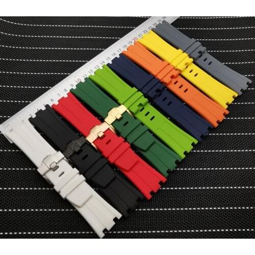 28mm Natural Silicone15703 Royal Waterproof Sports watchband watch band for AP Strap Watch Audemars And Piguet belt logo tools