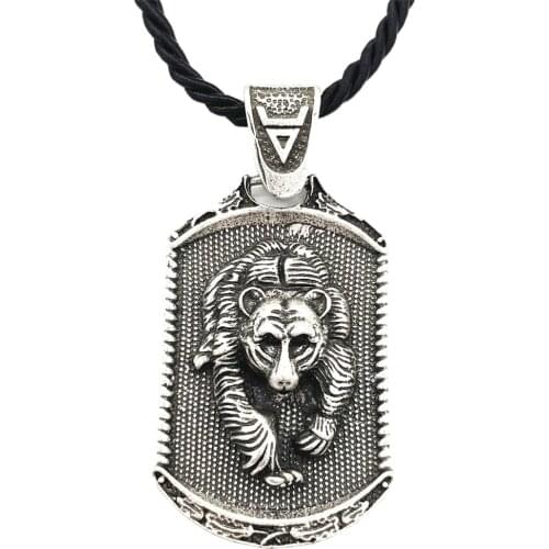 Slavic Veles Kolovrat Symbol Viking Jewelry Valknut Wolf Amulet Lion Bear Pendant Necklace Men Talisman Jewlery Accesorios Mujer