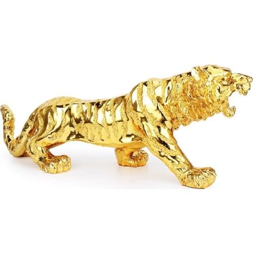 RESIN TIGER FIGURINE CHINESE ZODIAC TIGER HOME DECORATIONS RESIN ART&CRAFT BIRTHDAY GIFTS WEDDING DECORATION ACCESSORIES R1309