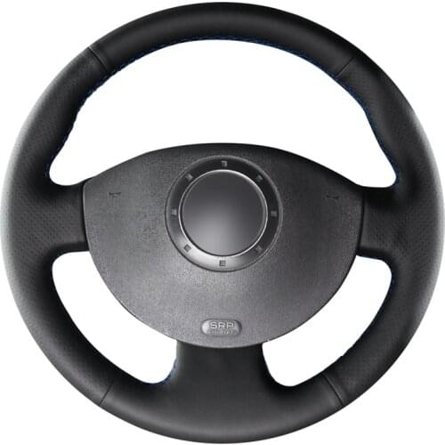 Hand-stitched Black PU Artificial Leather Car Steering Wheel Covers for Renault Megane 2 2003-2008 Kangoo 2008-2012 Scenic