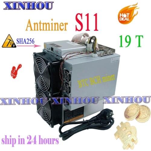 Asic BTC BCH SHA256 Miner AntMiner S11 19T With PSU Bitcoin Miner Better Than S9 S17e T17e Innosilicon T2T T3 WhatsMiner M3 M20S