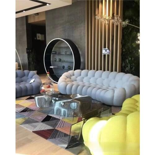 Living room light luxury shape bedroom office lounge area bubble fabric sofa