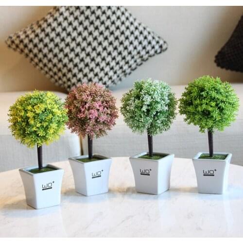 Grass ball Small bonsai creative Green potted Artificial plant flowers gardening decoration pot culture decorate Home Decor
