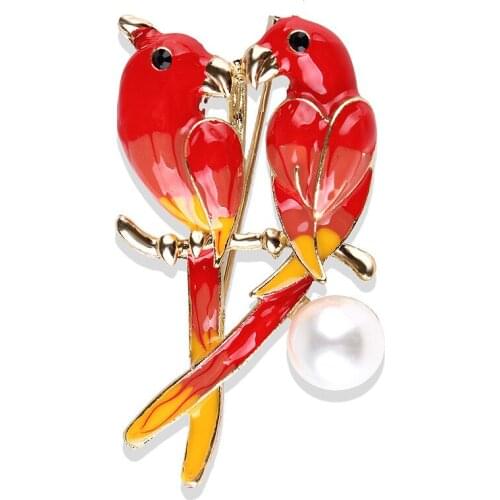 Utei Jewelry Hot Selling Colors Enamel Lovely Bird Brooch Fancy Gold Color Alloy Women Scarf Pin Amazing Cute Lapel Pin