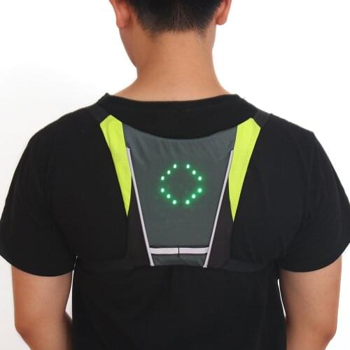 Cycling Vest Remote Control LED Bike Lights Vest Backpack Outdoor Hiking Camping Bicycle Vest 2020 5 LED Cycling Vest Signal