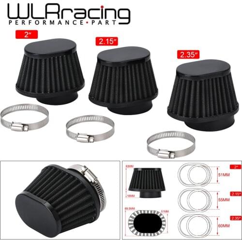 WLR - Motorcycle Air Filter 60mm 55mm 54mm 51mm 50mm Universal for Motor Car mini bike Cold Air Intake High Flow Cone Filter