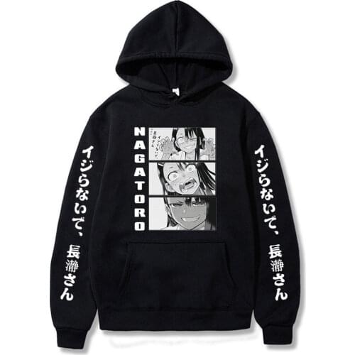 Japanese Anime Don't Toy with Me, Miss Nagatoro Manga Hooded Sweatshirts Oversized Pullovers Tops Unisex Outerwear