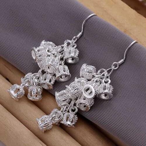 Fashion jewelry Earring For Women, Plated Earrings Crown Earrings E085 /VBKEWQIE MQTRLAHF silver color