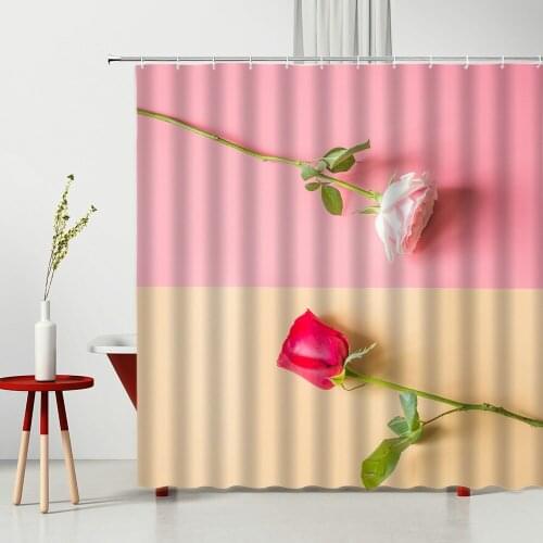 Flower Butterfly Shower Curtain Pretty Flowers Plant Landscape Pattern Bathtub Decor Hanging Curtain Multiple Size With Hooks