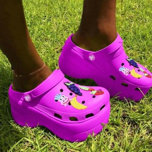 Shoes Woman High Heels Brand New 2020 Thick Platform Holes Shoes Summer Women Beach Sandals Slipper Women Shoes Sandals
