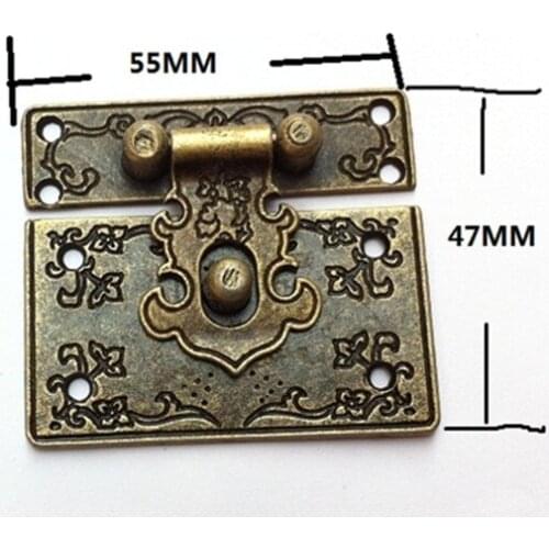 47*55mm Packaging accessories Alloy Wooden buckle Vintage box clasp Antique box buckle Wholesale