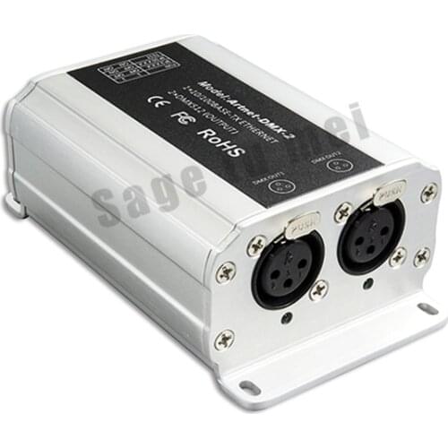 DC12V Artnet-DMX-2; ArtNet-DMX converter;ArtNet input;DMX 1024 channels output 512x2CH channels free shipping