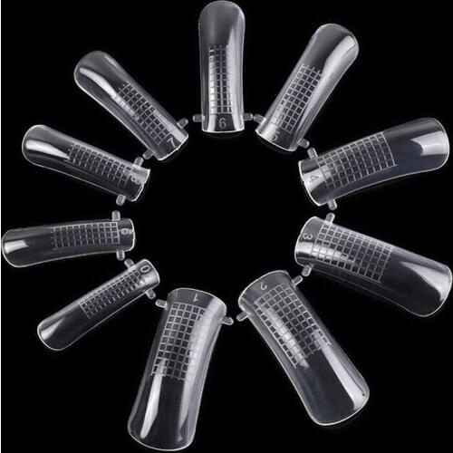 20PCS Transparent Quick Building Mold Tips Nail Dual Forms Finger Extension Nail Art UV Builder Tool
