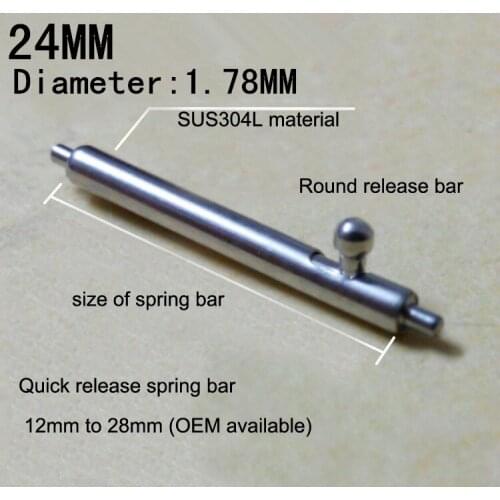 50PCS / lot 24MM Switch spring bar watch repair tools & kits spring bar watch repair parts 304 Stainless steel watch pin