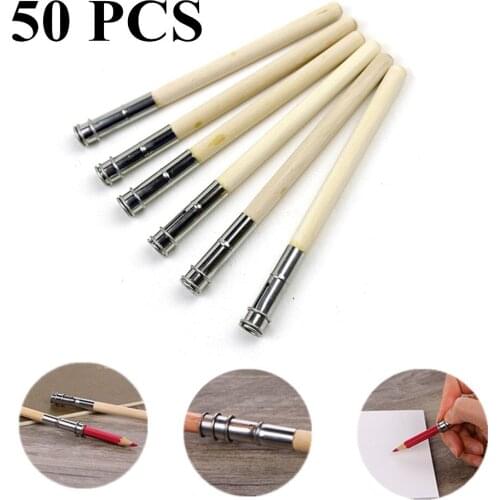 50PCS Log pencil extender, penholder, art sketch extender, student pen cover, pen cap connector