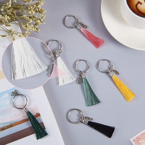 58mm Tassels Charms Blanks with Rings for Vinyl DIY Keychain Straps Bracelet