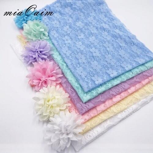 6Colors in A Lot Soft Lace Wraps with Headband Newborn Baby Photography Props Swadlle Receiving Wrap Blanket Infant Accessoires