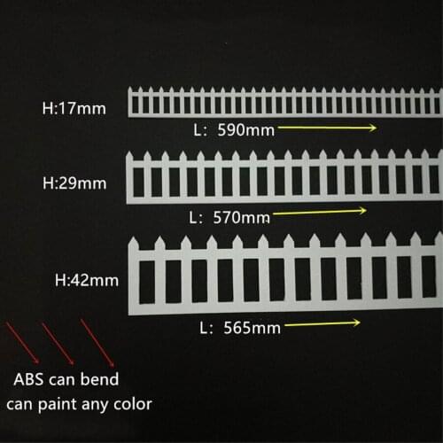 8pcs/lot Architecture Abs Plastic Scale Model Train Diy Sand Table Landscape Fence