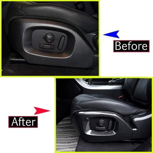 ABS Carbon Fiber Chrome Seat Side Cover Trim Accessories For Land Rover Range Rover RR Vogue Autobiography RR Sport 2014-2017