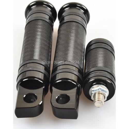 All Black Knurled Footrest Foot Pegs + Aluminum Alloy Shifter Fits For Harley Sportster Touring Dyna Softail Custom