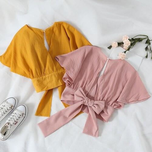 AreMoMuWha Blouses With Bow