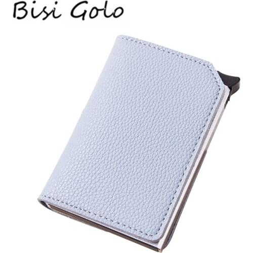 BISI GORO 2020 Multi Smart Wallet Carbon Fiber Anti-theft Card Holder RFID Pop-up Clutch Multi Men and Women Unisex Card Case