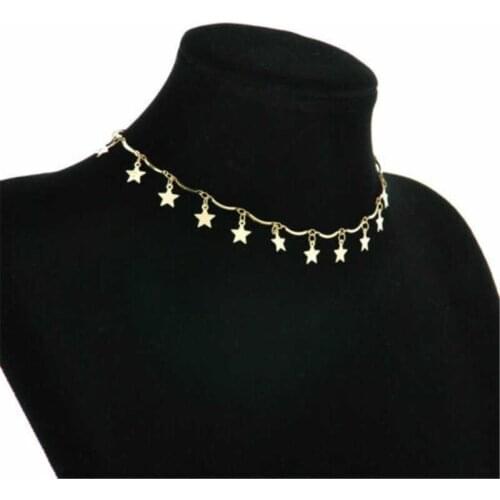 Bohemia Dainty Gold Color Chain Tiny Star Choker Necklace for Women Necklaces Pendants Fashion Layering Chokers