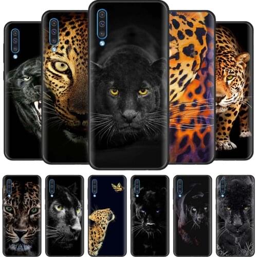 Cheetah Panther Case for Samsung Galaxy A70 A50 A90 5G A40 A30 A20 A70s A10 s A20e A10e Black Silicone Phone Coque