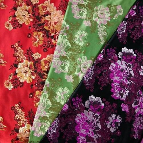 Graceful Big Blooming Peony Rose Flower Jacquard Brocade Fabric 50x72cm Jacquard Apparel Costume patchwork fabric Upholstery