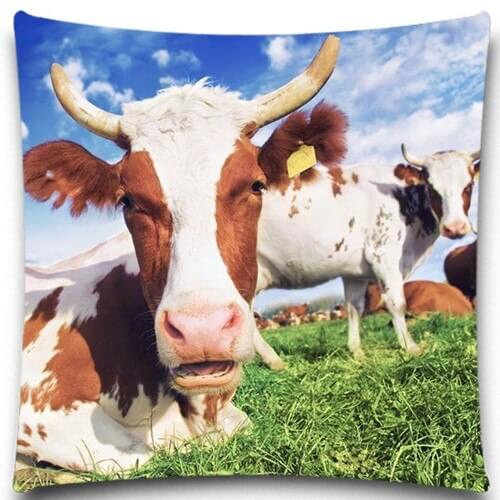A Lot of cow Under the blue sky pattern Square Pillow Case Cotton polyester 16" 18" 20" Inches Bedroom Office Throw Decorative
