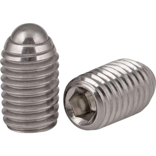 M3 M4 M5 M6 M8 M10 M12 M16 Hex Socket Spring Ball Plunger Grub Point Set Screw Bolt 304 Stainless Steel