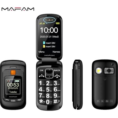 Mafam Flip Mobile Phone Easy Use Senior Dual Touch Handwriting Display SOS Push Button Speed Dial Cover Flash Light Two Sim F899