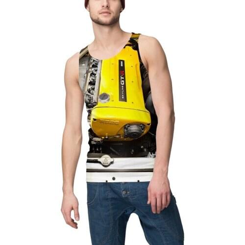 Tank Top 3d Printed Streetwear Men Vests Harajuku Sleeveless Car Engine Summer Gym Clothing Fitness Clothing Men