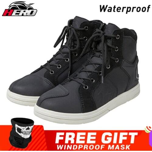 SCOYCO Motorcycle Boots Men Casual Shoes Microfiber Leather Moto Motocross Riding Boots Summer Breathable Motorbike Shoes