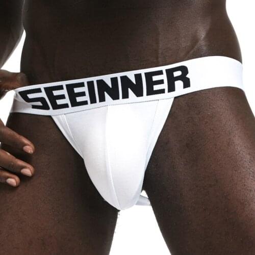 Sexy Gay Men Underwear Male Lingerie Jockstrap G String Thongs Mens Underpants Pure Cotton Solid Briefs Panties Jock Strap