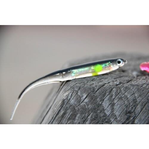 The soft fishing lure 10cm/3g hollow belly soft fish with inner colorful reflection tube 5pcs/lot free shipping