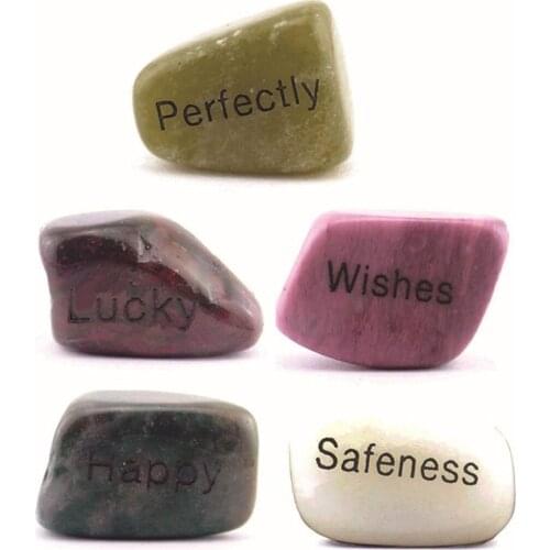 Set of 5 Natural Polished Crystal Healing Energy Lucky Stone W2065