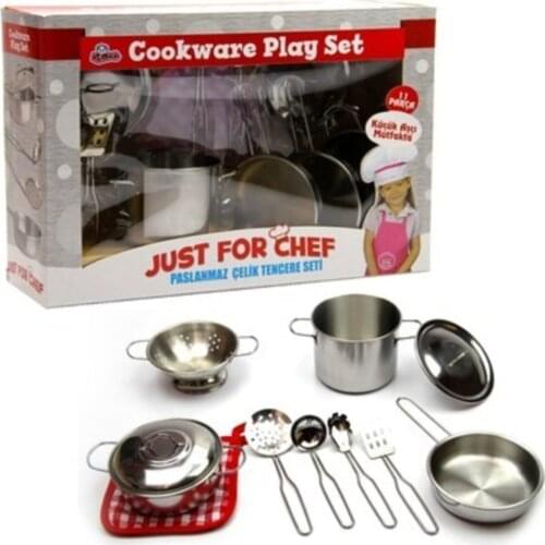 11 piece Stainless Steel Mini Size Pot Pan Set Educational Children Toy Cute Kitchen Supplies Supplies Kit