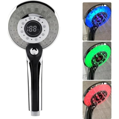 Shower Head LED Digital Temperature Control Smart Shower Sprayer Water Saving Shower Filter Bathroom Accessories with LED Light