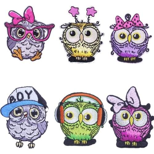 Cute Owl Animal Patch Embroidered Patches For Diy Clothing Appliques Stickers On Cartoon T_shirt Badges Apparel