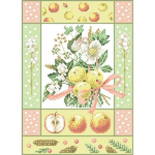 Fruits and flowers cross stitch package 18ct 14ct 11ct cloth cotton silk thread embroidery DIY handmade needlework