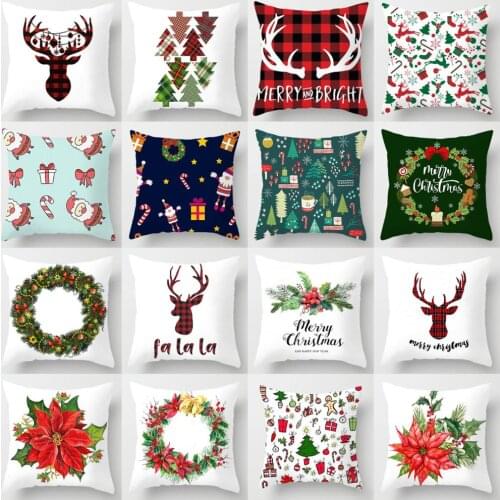 ZENGIA Merry Christmas Cushion Cover Sofa Pillow Cover Christmas Home Decoration Natale Christmas Ornaments New YearS Eve Decor