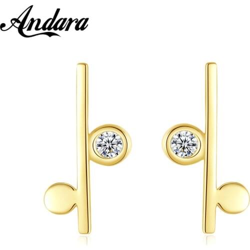High Jewelry S925 Sterling Silver Stud Earrings Zircon Geometry Note 14K Gold Earrings For Your Woman Exquisite Jewelry Gift