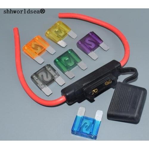 Shhworldsea 8 AWG Gauge MAXI Blade Fuse Holder Inline Wire 12-24V Volt Waterproof Fuse 20A30A40A50A60A70A80A100A120A