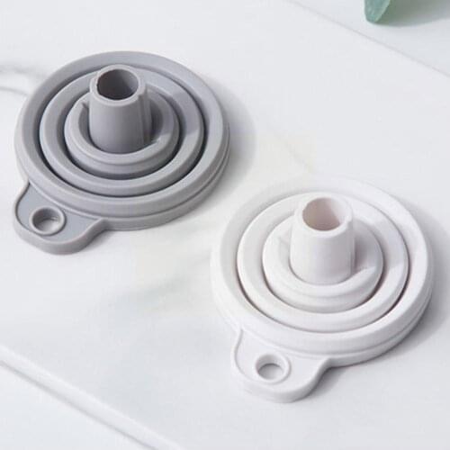 Mini Foldable Funnel Silicone Collapsible Funnel Telescopic Tools Portable Kitchen Dispensing Liquid Funnels Hung Household A1W0