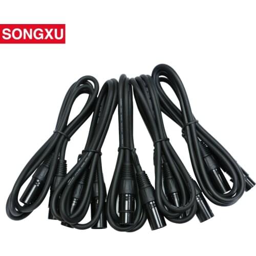 SONGXU 5pcs/lot 1.5m/5ft 3-Pin Signal XLR Connection DMX in and out Cable Stage Light Cable Wire for moving head par/SX-AC022