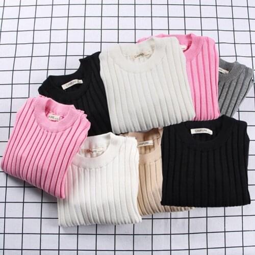 Baby Solid Casual Basic Sweater Crewneck Thick Kids Slouchy Soft Wool Clothing for Boys Girls Autumn Winter Sweaters Top 1-6Year