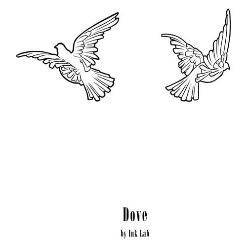 24MM×35MM flying pigeon line clavicle tattoo stickers waterproof men and women long-lasting retro literary net red